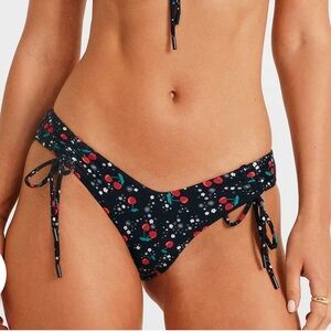 Blackbough Swim Cherry Bikini Bottoms, Size S, Ruched Cheeky, never worn